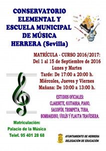 CARTEL-MATRICULA-CONSERVATORIO Septiembre